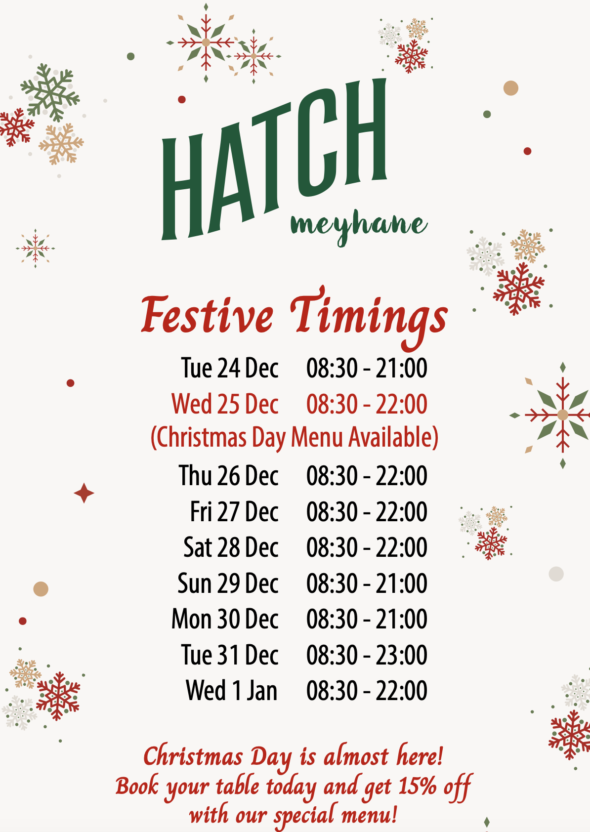 Festive Season at Hatch Meyhane